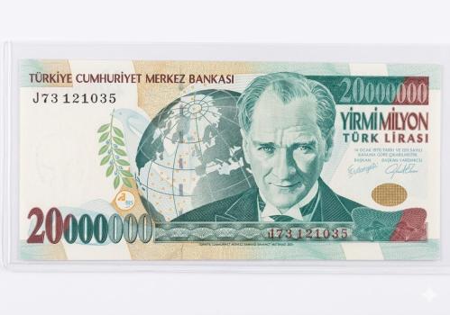20000000 Türk Lirası 7 Emisyon  Yirmi Milyon  TL  Çil Altı + Kondisyon