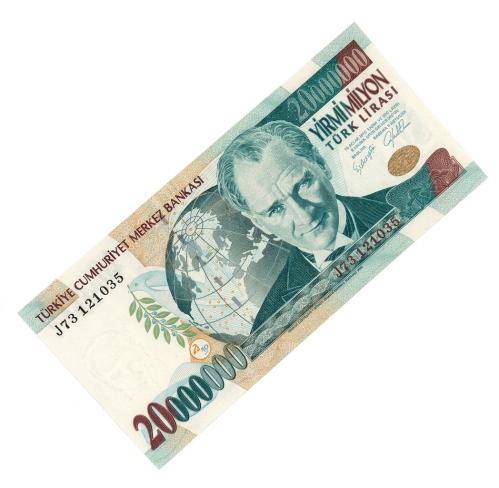 20000000 Türk Lirası 7 Emisyon  Yirmi Milyon  TL  Çil Altı + Kondisyon