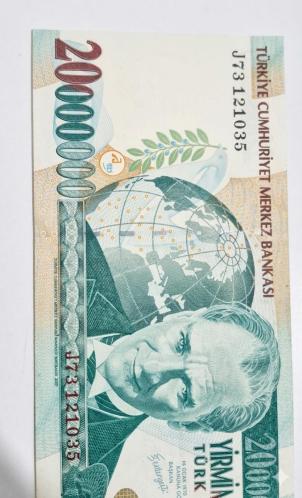 20000000 Türk Lirası 7 Emisyon  Yirmi Milyon  TL  Çil Altı + Kondisyon