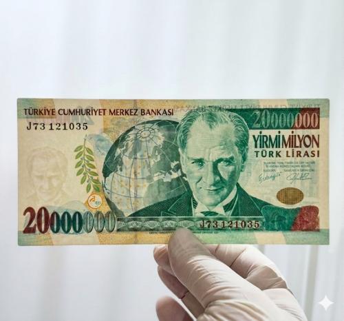 20000000 Türk Lirası 7 Emisyon  Yirmi Milyon  TL  Çil Altı + Kondisyon