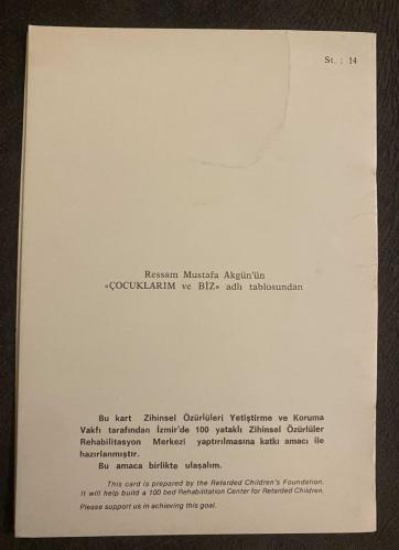 Tamiş Gömlek Sanayii 46. Yıl İzmir, Zihinsel Özürlüler Vakfı Bayram Kutlaması - Eski Tebrik Kartı