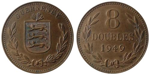 Guernsey 1949 Yılı 8 Double ÇİL RB