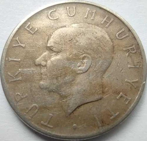 Türkiye Cumhuriyeti 1 Lira 1957 Nikel Madeni Para