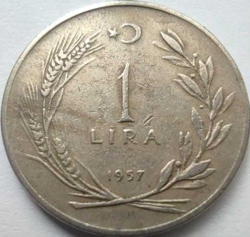 Türkiye Cumhuriyeti 1 Lira 1957 Nikel Madeni Para