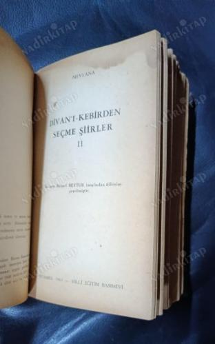 şark-islam klasikleri:37 - divan-i kebir'den seçme şiirler 1-2 (tek ciltte 2 kitap) 1965 ve 1961 baskılar..