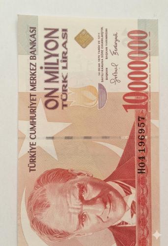 10000000 Türk Lirası 7 Emisyon  On Milyon  TL Çil _ Kondisyon