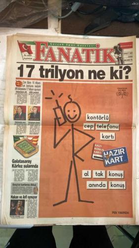 FANATİK SPOR GAZETESİ - TURKISH NEWSPAPER - DOĞUM GÜNÜ HEDİYESİ  - EKSİKSİZ TAM TAKIM GAZETE - 12 ŞUBAT 1999 - SAYI: 1181 - MEHMET ALİ CANBEK - MEHMET GENÇ - TAMER BAĞLAN - ENGİN - VEREL - YALÇIN TÜRK - ALİ ŞEN - GERÇEK SPOR GAZETESİ - FANATİK - BU VATAN HEPİMİZİN - HALTERDE 2. DOPİNG SKANDALI - FENER-FEDERASYON SAVAŞI - KOMPELA’NIN BAŞI YİNE DERDE GİRDİ - LİDERİN MAÇI METİN TOKAT’IN - UÇTU UÇTU BALİÇ UÇTU - UCHE JÜBİLEM KADIKÖY’DE - ASLAN KÖRFEZ VİRAJINDA - ÜLKER PLAY-OFF’U GARANTİLEDİ - LES MISERABLES 43 YIL SONRA ZAFER - GALATASARAY’I KİMSE YIKAMAZ - EN KRALI FENER - UCHE BİR TÜRK İLE EVLENEBİLİRİM - LÖW BİZİM BABAMIZ - TRABZON’DA 88 DAKİKA - CİM BOM ÜÇÜNCÜ SIRADA - MİLLİ DEFTERİ KAPADIM - MİLLİLER LÖW’Ü SEVİNDİRDİ - OKOCHA’YI ÇOK ÖZLEDİM - ALİ ŞEN BIRAKALI OLDU - AŞKI ÖLÜMSÜZ KALAN FANATİKLER - DÜN DE FRİZBİ OYNADILAR - ŞOK GELİŞME TANER ÜÇ HAFTA YOK - TRABZONSPOR - GALATASARAY - FENERBAHÇE - BEŞİKTAŞ - KOCAELİSPOR - ALTAY - ADANASPOR - KARABÜKSPOR - BURSASPOR - ANTALYASPOR - SAKAR