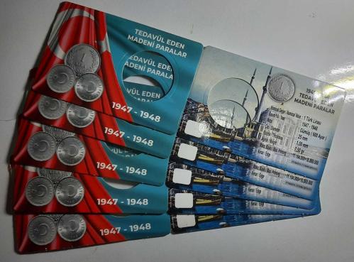 1947-48 Yılları Gümüş 1 lira Kapama ((Folder)) 1 Adet