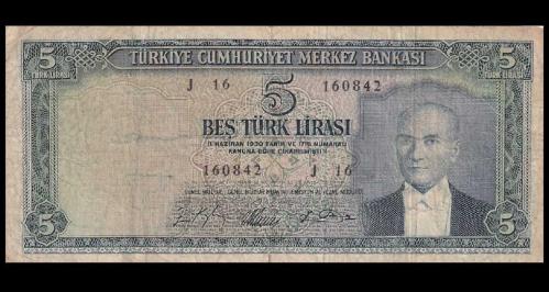 5.EMiSYON 3.TERTiP 5 LİRA J16 TEMiZ