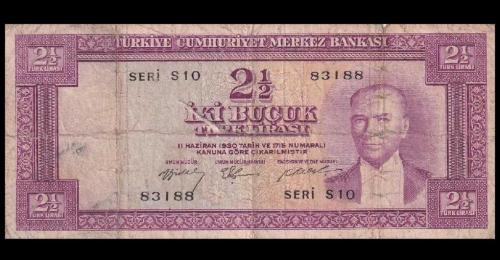 5.EMiSYON 2.TERTiP 2,5 LİRA S10 SERİ TEMiZ