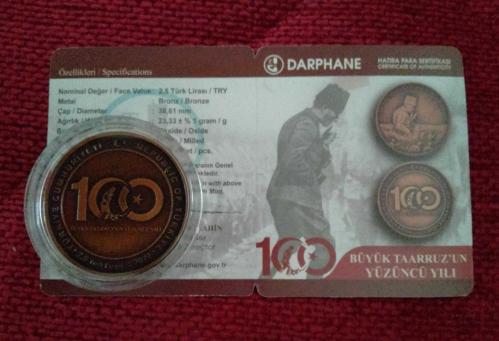 Büyük Taarruz'un 100. Yılı Bronz Hatıra Parası