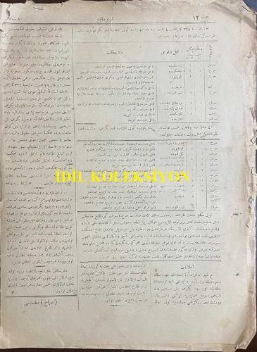 Osmanlıca Takvim-i Vekayi Gazetesi, Orijinal Dönem Basım, (Ottoman Newspaper) Devlet-i Aliyye-i Osmaniye'nin Ceride-i Resmiyesidir - 20 Şubat 1909 - Sayı: 128 - Rumi: 7 Şubat 1324 - Hicri: 28 Muharrem 1327 - Meclis-i Mebusan'ın Zabıt Ceridesidir: Yirmi Dokuzuncu İctima 2 Şubat Sene 324 - Mevad-ı Umumiye: Serhatte Aramsaz Olan Asakir-i Osmaniye'ye Hediye-i Şitaiye İhzar Edilmek Üzere Bab-ı Vala-yı Fetva-Penahi Rical ve Memurin Müstahdemini Taraflarından İta Olunan İaneye Mahsus Defterdir