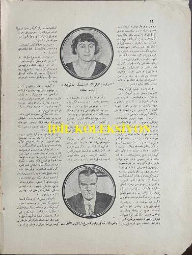 Osmanlıca Resimli Ay Dergisi, Orijinal Dönem Basım, (Ottoman Magazine) - 1 Mart 1924 - Sayı: 12 - 'Kafamızdaki Düşüncemizi Nasıl Buluyorlar?' - 'Maymundan Sonra da Dünyada Yaşayan İlk İnsan' Son Seneler Zarfında Yapılan Tetkikat İlk İnsanların Nerelerde ve Nasıl Yaşadıklarını İzah Eden Yeni Vesikalar Meydana Çıkarmıştır. İlk İnsan Maymundan da Bugünkü İnsandan da Farklı Bir Şeydir' - (Resim) Cenubi Afrika'da Buldukları Bir Başa Nazaran Yapılan Bu Resim, İlk İnsanın Yani İlk Babalarımızın Şeklini Gösterir - (Fotoğraf) Cenubi Afrika'da Bulunan ve İlk İnsana Ait Olduğu İddia Edilen Baş İskeletinin Fotoğrafisi - 'Delik Budalası' Muharriri: Hakkı Süha - Türkiye'ye Bedii Dansları İlk Defa Getiren Türk Kadını: Bedii Dansı Şimdiye Kadar Memleketimiz Tanımamıştı. Onu İlk Defa Türkiye'ye Getirmeye Teşebbüs Eden Selma Hanım Oldu. Raksın Hareketle Heyecanlarımızı İfade Eden Bir Vasıta Olduğunu İlk Defa O Anladı (Fotoğraf) Abdülhak Hamit Bey'in Hafidesi Adile Hanım Bedii Danslarından Birinde