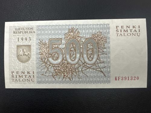 Litvanya 500 Talonu 1993. Çil.