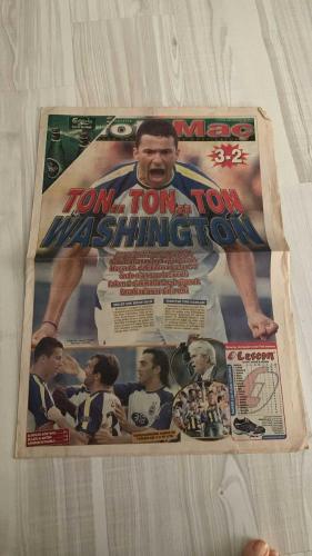 FOTOMAÇ SPOR GAZETESİ - TURKISH NEWSPAPER - DOĞUM GÜNÜ HEDİYESİ  - EKSİKSİZ TAM TAKIM GAZETE -2 EYLÜL 2002 PAZARTESİ  WASHINGTON - WERNER LORANT - OĞUZ ÇETİN - AZİZ YILDIRIM - HAKAN ŞÜKÜR - FATİH TERİM - HAKAN ÜNSAL - CHRISTIAN CORREA DIONISIO - FELİPE - ARİF ERDEM - ÜMİT KARAN - PASCAL NOUMA - DANIEL PANCU - TAYFUR HAVUTÇU - OSCAR CORDOBA - SERGEN YALÇIN - AHMET DURSUN - AHMET YILDIRIM - MİRCEA LUCESCU - İLHAN MANSIZ - YAŞAR YALÇIN - HAYDAR PINARCI - SÜLEYMAN GÜLTEKİN  FENERBAHÇE-DENİZLİSPOR 3-2 (WASHINGTON HAT-TRICK, SON DAKİKALARDA YENİLEN GOLLER, TRİBÜNLERİN ISLIĞI) - FENERBAHÇE’DE BARIŞ (LORANT-ÇETİN İKİLİSİ DEVAM, KRİZ ÇÖZÜLDÜ) - LORANT: “TARAFTAR İÇİN ÜZGÜNÜM, BİR DAHA OLMAYACAK” - FENERBAHÇE’DE TRANSFERDE SÜRPRİZ YOK (GUIGOU İDDİASI GERÇEKLEŞMEDİ, OCAK’A KADAR BEKLEME) - UEFA KUPASI’NDA RAKİP AIK SOLNA (DEFANS OYUNCUSU LUCIC LEEDS’E GİTTİ) - HAKAN ŞÜKÜR İŞSİZ (TERİM VETO ETTİ, 1 OCAK’A KADAR TAKIMSIZ) - GALATASARAY’DA GURUR VE ENDİŞE (9 OYUNCU MİLLİ TAKIMDA, TERİM: “LİGE VERİLE