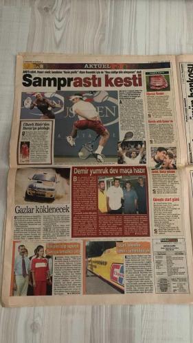 FOTOMAÇ SPOR GAZETESİ - TURKISH NEWSPAPER - DOĞUM GÜNÜ HEDİYESİ  - EKSİKSİZ TAM TAKIM GAZETE -5 EYLÜL 2002 PERŞEMBE  ARİF ERDEM - MONDRAGON - PASCAL NOUMA - WERNER LORANT - OĞUZ ÇETİN - AZİZ YILDIRIM - HAKAN ÜNSAL - CHRISTIAN CORREA DIONISIO - FELİPE - ÜMİT KARAN - BALİÇ - PINTO - SERGEN YALÇIN - TAYFUR HAVUTÇU - OSCAR CORDOBA - AHMET DURSUN - AHMET YILDIRIM - MİRCEA LUCESCU - ŞENOL GÜNEŞ - HÜSNÜ ÇİL - HASAN ŞAŞ - RONALDO - EMRE BELÖZOĞLU - OKAN BURUK - VAHAP HACIOĞLU - SÜLEYMAN GÜLTEKİN  AZİZ YILDIRIM: “BU TAKIMA GÜVENİM TAM” (ELEŞTİRİLERE YANIT, LİG VE AVRUPA’DA PATLAMA BEKLİYORUZ) - 12 DEV ADAM YUGOSLAVYA’YA YENİLDİ (ÇEYREK FİNAL HAYALİ BİTTİ, EN İYİ İHTİMAL 9.LUK) - ŞENOL GÜNEŞ: “PARA İÇİN MİLLİ TAKIMI BIRAKMAM” - SÜREYYA AYHAN’IN BİLİNMEYEN YÖNÜ (GAZİANTEP BELEDİYESİ’NDE TEMİZLİKÇİ KADROSUNDA) - HASAN ŞAŞ TEHLİKEDE (SLOVAKYA MAÇINDA OYNARSA ‘SAKAT DEĞİLDİ’, OYNAMAZSA ‘KAÇTI’ DAMGASI) - TERİM: “İTALYA’YA DÖNMEK HOŞUMA GİDER” - GALATASARAY’DA KALEDE REKABET (MONDRAGON, MEHMET, KALEF