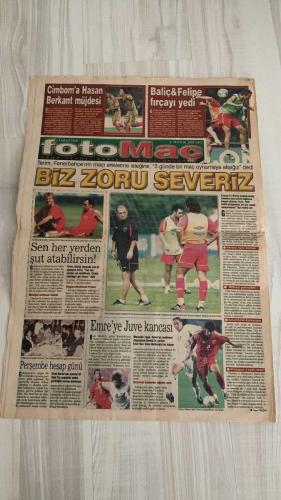 FOTOMAÇ SPOR GAZETESİ - TURKISH NEWSPAPER - DOĞUM GÜNÜ HEDİYESİ  - EKSİKSİZ TAM TAKIM GAZETE -10 EYLÜL 2002 SALI  AHMET DURSUN - FATİH TERİM - WERNER LORANT - OĞUZ ÇETİN - AZİZ YILDIRIM - SERHAT AKIN - OKTAY DERELİOĞLU - HASAN ŞAŞ - BERKANT GÖKTAN - BALİÇ - FELİPE - ARİF ERDEM - ERGÜN PENBE - MEHMET POLAT - PASCAL NOUMA - OSCAR CORDOBA - SERGEN YALÇIN - YILDIRIM DEMİRÖREN - SÜLEYMAN GÜLTEKİN - ÖZHAN CANAYDIN - EMRE BELÖZOĞLU - OKAN BURUK - RONALDO  AHMET DURSUN: “ŞAMPİYON OLAMAZSAK HEPİMİZ BİTERİZ” (BEŞİKTAŞ LÜKS ARABA, ÇIKMAZ SOKAKTA İLERLİYOR) - FENERBAHÇE-GALATASARAY DERBİSİ ERTELEME TARTIŞMASI (TERİM: “CUMARTESİ OYNANMALI”, LORANT: “AVRUPA’DA KURAL BÖYLE, PAZAR OYNANIR”) - FEDERASYON 6 KASIM’I DÜŞÜNÜYOR - GALATASARAY’A MÜJDE (HASAN ŞAŞ VE BERKANT İYİLEŞTİ) - TERİM’DEN BALİÇ VE FELİPE’YE FIRÇA (İSTEKSİZ OYUN ELEŞTİRİSİ) - TERİM: “BİZ ZORU SEVERİZ” (ARİF’E: “HER YERDEN ŞUT ATABİLİRSİN”) - GALATASARAY’DA ALİ SAMİ YEN PROJESİ GECİKME TARTIŞMASI (ÖZHAN CANAYDIN ELEŞTİRİLERİN HEDEFİNDE)
