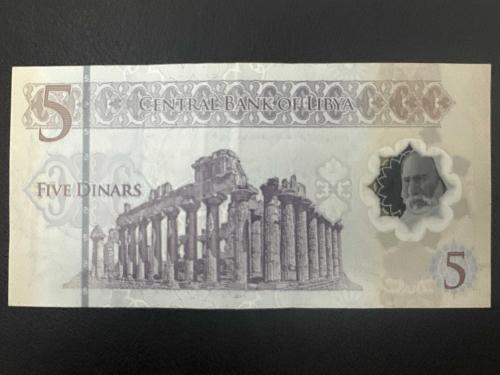 Libya 5 Dinar. ÇÇT/ÇA. Polimer