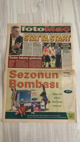 FOTOMAÇ SPOR GAZETESİ - TURKISH NEWSPAPER - DOĞUM GÜNÜ HEDİYESİ  - EKSİKSİZ TAM TAKIM GAZETE -15 EYLÜL 2002 PAZAR  FATİH TERİM - WERNER LORANT - OĞUZ ÇETİN - AZİZ YILDIRIM - ORTEGA - HAİM REVIVO - WASHINGTON - YUSUF ŞİMŞEK - CEYHUN - RAPAIC - HAKAN BAYRAKTAR - ALİ GÜNEŞ - JOHNSON - SERGEN YALÇIN - PASCAL NOUMA - OSCAR CORDOBA - AMARAL - AHMET DURSUN - AHMET YILDIRIM - MİRCEA LUCESCU - İLHAN MANSIZ - ÖZHAN CANAYDIN - BÜLENT KORKMAZ - ERGÜN PENBE - HASAN ŞAŞ - BERKANT GÖKTAN - YAŞAR YALÇIN - SÜLEYMAN GÜLTEKİN - HAYDAR PINARCI - MUSTAFA YALÇIN - ŞEVKİ ŞENLEN  FENERBAHÇE’DE KRİZ (LORANT: “İSTİFAYI DÜŞÜNECEĞİM”, YÖNETİM HOCA İLE YOLLARI AYIRMAK İÇİN DÜŞÜNÜYOR) - FENERBAHÇE MALATYA’YA YENİLDİ (RUHSUZ OYUN, UEFA ÖNCESİ TEHLİKE SİNYALLERİ) - GALATASARAY’DA STAT PROJESİ (ÖZHAN CANAYDIN BELÇİKALI FİRMA İLE ANLAŞTI, İLK KAZMA OCAK’TA) - TERİM: “LOKOMOTİV MOSKOVA’DAN ÇEKİNMİYORUZ, EN İYİ SKORLA DÖNECEĞİZ” - FELİPE: “HAGİ İLE KIYASLANMAK İSTEMİYORUM” - BERKANT: “ASLAN GİBİ YIRTICIYIZ” - MONDRAGON: