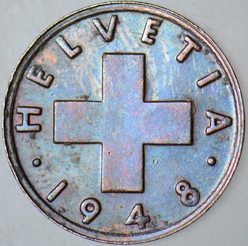 İSVİÇRE 1 RAPPEN 1948.