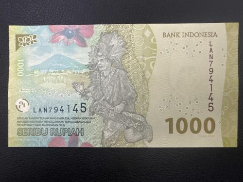 Endonezya 1000 Rupi. Çil.