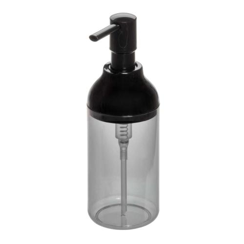 SIVI SABUNLUK FÜME SİYAH RENKLİ  AKRİLİK 8X8X16CM 360ML BANYO SETİ