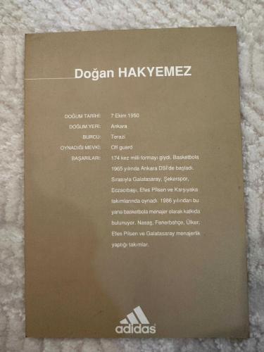 Doğan Hakyemez Basketbolcu tanıtım Adidas kartpostal