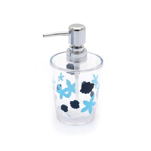 SIVI SABUNLUK BENEKLİ DESEN AKRİLİK 8X8X16CM 350ML BANYO SETİ