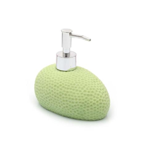 SIVI SABUNLUK YEŞİL PETEK DESENLİ POLİRESİN 14x8x14cm 400ml BANYO SETİ