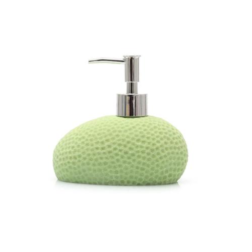 SIVI SABUNLUK YEŞİL PETEK DESENLİ POLİRESİN 14x8x14cm 400ml BANYO SETİ