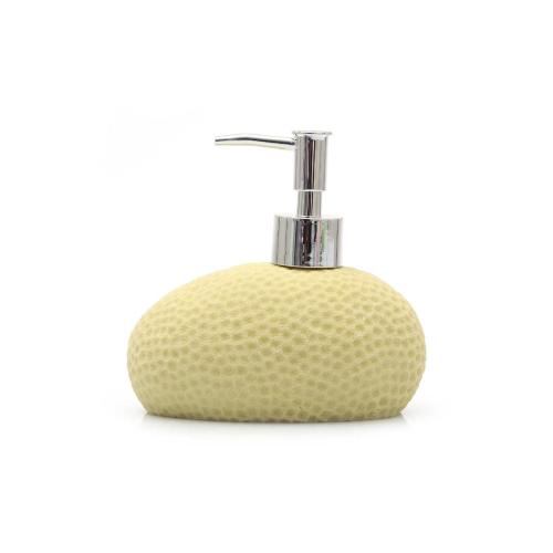SIVI SABUNLUK SARI PETEK DESENLİ POLİRESİN 14x8x14cm 400ml BANYO SETİ
