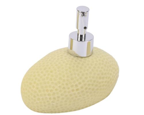 SIVI SABUNLUK SARI PETEK DESENLİ POLİRESİN 14x8x14cm 400ml BANYO SETİ