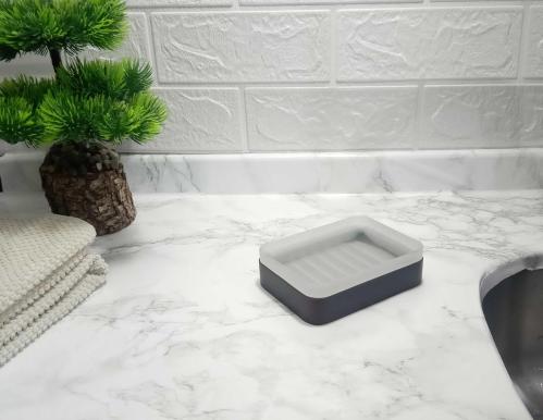 SABUNLUK BUZ DESENLİ 12X8X3CM BANYO SETİ
