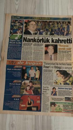 FOTOMAÇ SPOR GAZETESİ - TURKISH NEWSPAPER - DOĞUM GÜNÜ HEDİYESİ  - EKSİKSİZ TAM TAKIM GAZETE -25 EYLÜL 2002 ÇARŞAMBA  FATİH TERİM - WERNER LORANT - OĞUZ ÇETİN - AZİZ YILDIRIM - ORTEGA - WASHINGTON - YUSUF ŞİMŞEK - CEYHUN - RAPAIC - ABDULLAH - OKTAY DERELİOĞLU - SERGEN YALÇIN - PASCAL NOUMA - OSCAR CORDOBA - AMARAL - AHMET DURSUN - AHMET YILDIRIM - MİRCEA LUCESCU - ÜMİT DAVALA - BÜLENT KORKMAZ - ERGÜN PENBE - HASAN ŞAŞ - BERKANT GÖKTAN - LUIS ENRIQUE - PATRICK KLUIVERT - LOUIS VAN GAAL - EROL BULUT - BAHTİYAR UYANIK - HALDUN DOMAÇ - SÜLEYMAN GÜLTEKİN - VAHAP HACIOĞLU  GALATASARAY-BARCELONA 0-2 (ŞAMPİYONLAR LİGİ’NDE İLK YENİLGİ, GOLLER KLUIVERT VE LUIS ENRIQUE’DEN) - TERİM: “HAKEM DE İYİ MAÇ YÖNETMEDİ” - GALATASARAY TARAFTARLARI HAGİ’Yİ ÖZLEMLE ANDI - FENERBAHÇE’DE LORANT KRİZİ (ASBAŞKAN NİHAT ÖZDEMİR: “NANKÖRLÜK KAHRETTİ”, YILDIRIM’IN KARARI BEKLENİYOR) - FENERBAHÇE’DE BEKAR FUTBOLCULAR KAMP İSYANI (EVLİLERLE AYRIM TEPKİ ÇEKTİ) - EROL BULUT YUNANİSTAN’DA: “FENERBAHÇE VE ORTEGA YAKINDAN