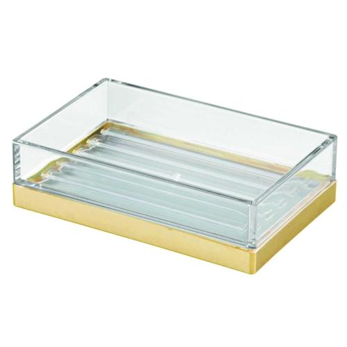 SABUNLUK MODERN ALTIN TASARIMLI AKRİLİK 12X8X3CM BANYO SETİ