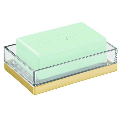 SABUNLUK MODERN ALTIN TASARIMLI AKRİLİK 12X8X3CM BANYO SETİ