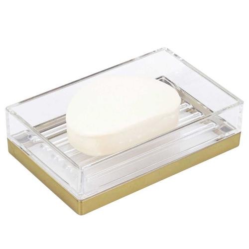 SABUNLUK MODERN ALTIN TASARIMLI AKRİLİK 12X8X3CM BANYO SETİ