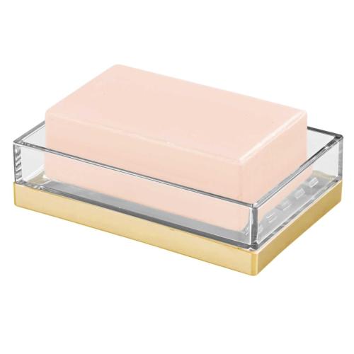 SABUNLUK MODERN ALTIN TASARIMLI AKRİLİK 12X8X3CM BANYO SETİ