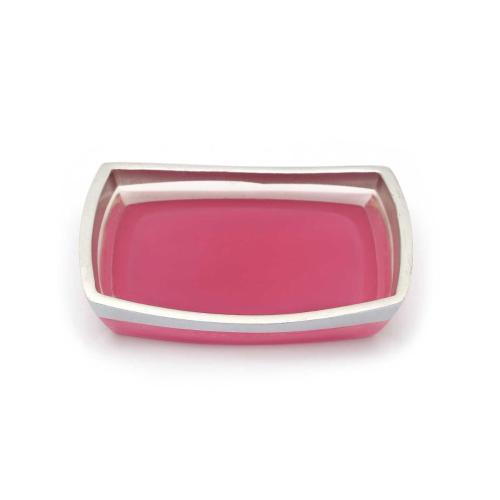 SABUNLUK GRİ PEMBE POLİRESİN 14X10X2CM BANYO SETİ