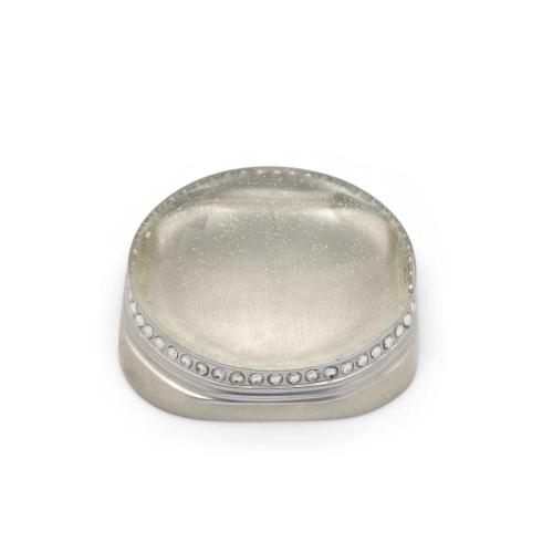 SABUNLUK KRİSTAL TAŞLI GÜMÜŞ POLİRESİN 12X12X2CM BANYO SETİ