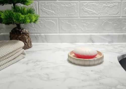 SABUNLUK KREM ÖRGÜ MODEL POLİRESİN 13x13x2cm BANYO SETİ