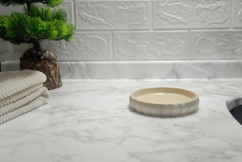 SABUNLUK KREM ÖRGÜ MODEL POLİRESİN 13x13x2cm BANYO SETİ