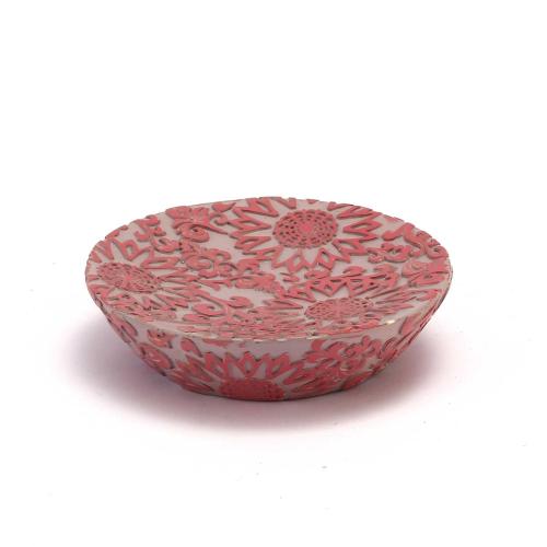 SABUNLUK PEMBE ÖRGÜ MODEL POLİRESİN 13x13x2cm BANYO SETİ
