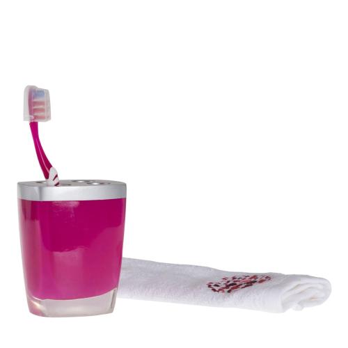 DİŞ FIRÇALIK GRİ PEMBE POLİRESİN 8X4X11CM BANYO SETİ