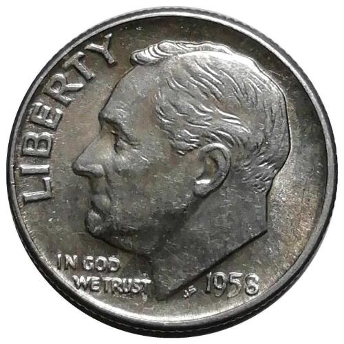 ABD 1958 Yılı 10 Cent Roosevelt ÇİL