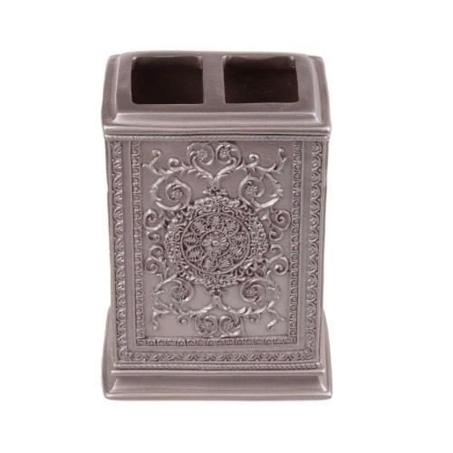 DİŞ FIRÇALIK DEKORATİF İŞLEMELİ GÜMÜŞ POLİRESİN 8X6X11CM