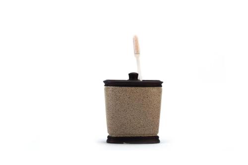 DİŞ FIRÇALIK BRONZ KUMLU POLİRESİN 10X12X5CM BANYO SETİ