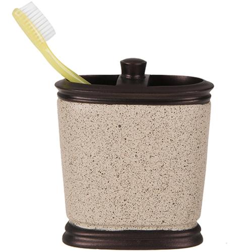 DİŞ FIRÇALIK BRONZ KUMLU POLİRESİN 10X12X5CM BANYO SETİ