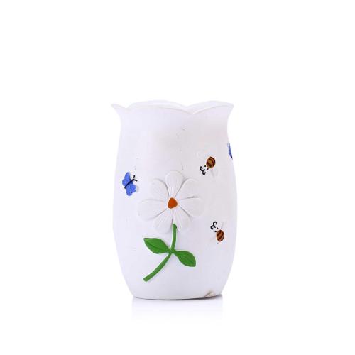 DİŞ FIRÇALIK,MACUNLUK ÇİÇEKLİ POLİRESİN  7x7x10cm BANYO SETİ