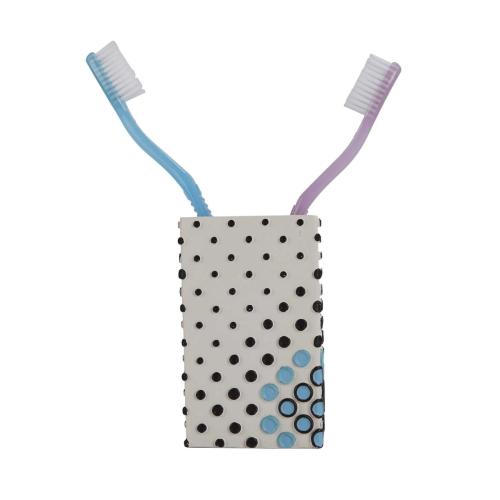 DİŞ FIRÇALIK VE MACUNLUK PUANLI POLİRESİN 6X6X10CM 200ML BANYO SETİ
